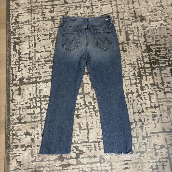 MOTHER Woman's Medium Wash The insider Crop Step Fray Denim Jeans Size 27 - Picture 7 of 13